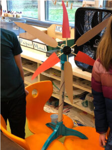 A KidWind wind turbine model with 6 blades.